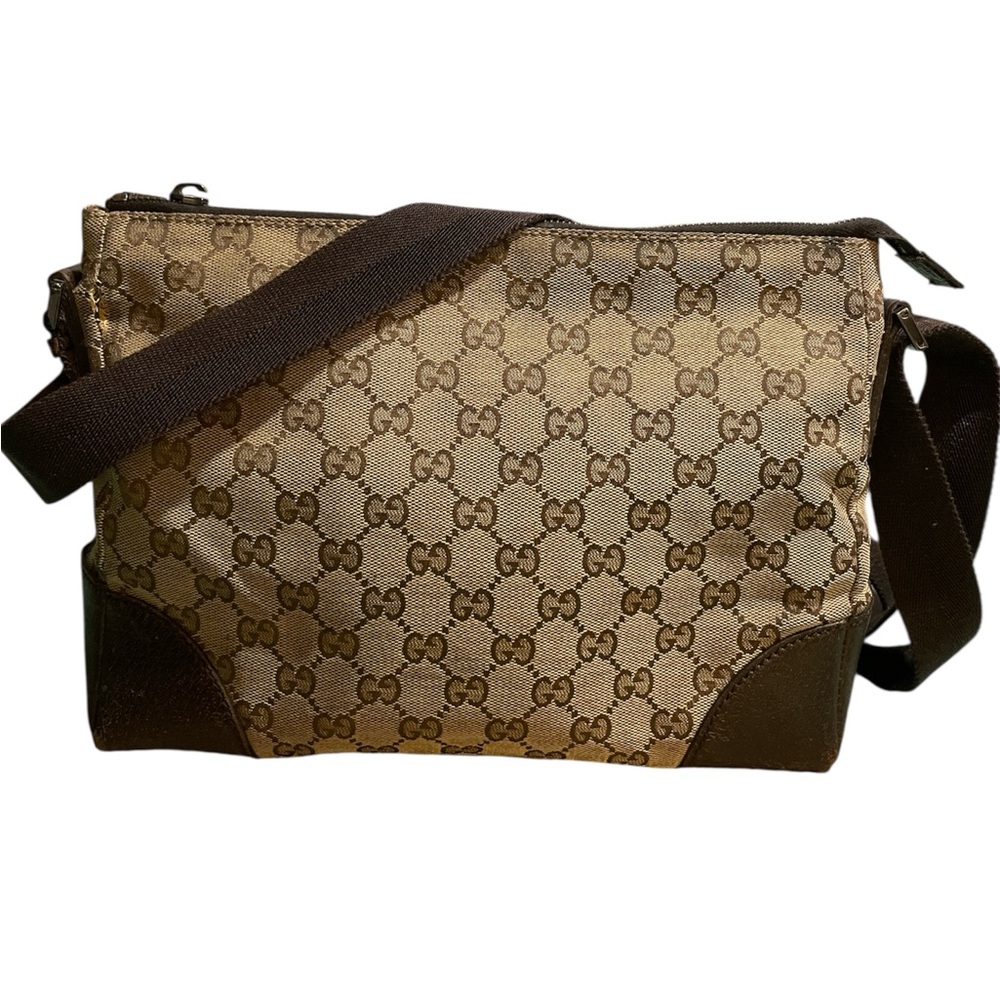 AUTHENTIC Gucci Brown Canvas Crossbody Bag - Picture 3 of 12